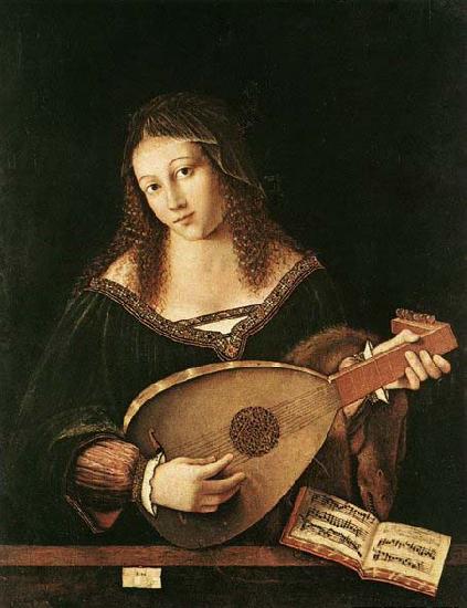 BARTOLOMEO VENETO Woman Playing a Lute